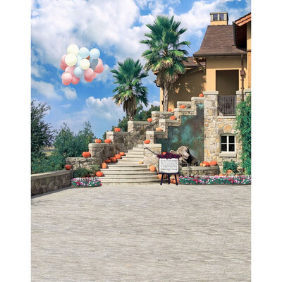 

Halloween Castle Photo Backdrop 57FT Vinyl Fabric Cloth Digital Printing Photo Birthday Background s-2173