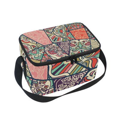 

ALAZA Insulated Lunch Box Roma Pattern Design Lunch Bag for Men Women Portable Tote Bag Cooler Bag