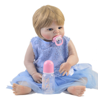 

2017 Hot Christmas Gifts Full Silicone Vinyl Babies Reborn Doll 23 inch Realistic Girl Baby Doll Toy with Shoes Menina Brinquedo