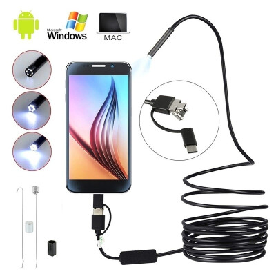 

7mm 6 LED Endoscope Waterproof Borescope Inspection Camera For Andorid Phone Size5M35M2M1M