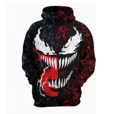 

Mens Clothes Venom 3D Print Hoodies Mens Hooded Coats Sweatshirts Venom Cosplay Costume Tops