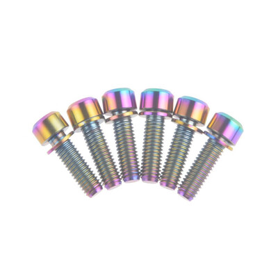

6pcsLot Titanium TC4 Bolts M5x16 Hex Headed WWasher for Stem Shifter Seatpost Clamp Ti Screw Bicycle Fastening Parts