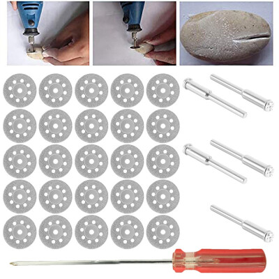 

31 PCS Emery Cutting Saw Blade Set with Emery-25pcs22mm 5 35mm Rods 1 Screwdriver