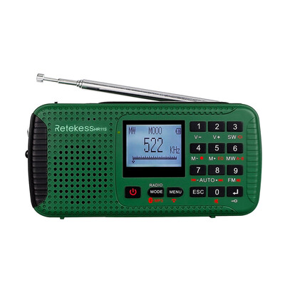 

Retekess HR-11S Digital Radio FMMWSW Multi-band Emergency Radio Outdoor Bluetooth Speaker MP3 Recorder Support AUX-IN TF Card US