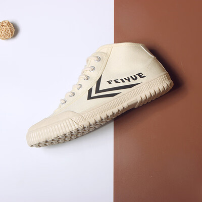 

Dafu Feiyue feiyue men&women retro high to help Harajuku style beige casual couple canvas high to help small white shoes 922 meters black 35