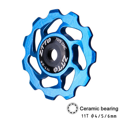 

11T MTB Bicycle Rear Derailleur Jockey Wheel Ceramic Bearing Pulley Road Bike Guide Roller 4mm 5mm 6mm