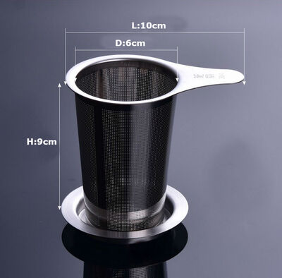 

Stainless Steel Tea Coffee Infuser Strainer with Drip Tray for Teapot Mug Cup Large 90 mm