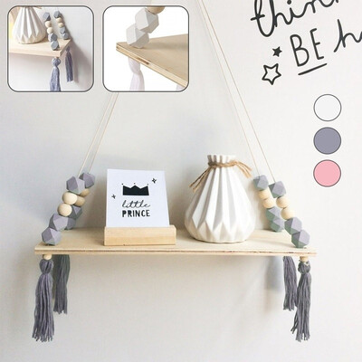 

Willstar Modern Style Swing Rope Floating Shelves Rope Shelves Hanging Shelf Macaron Style Wall Shelf Decorative Shelf