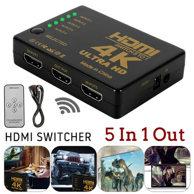 

Willstar 4K2K HDMI 5 in 1 Out Switch Splitter TV Adapter Splitter Switcher Box Ultra HD with IR Remote for HDTV