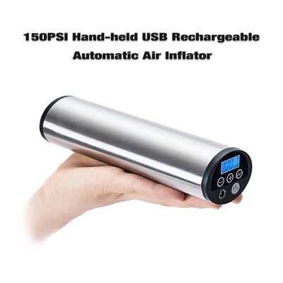 

Lixada Hand-Held 12V Electric Mini Air Inflator with 150PSI Rechargeable Battery Digital Display Tire Pressure Monitor&Preset
