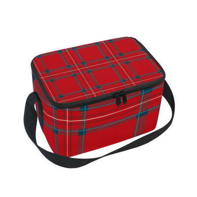 

ALAZA Lunch Box Insulated Lunch Bag Large Cooler Tote Bag Red Lattice for Men Women Girls Boys