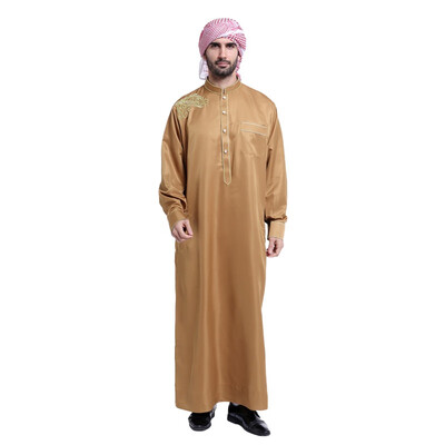 

Multicolor Button Printing Saudi Thobe Men Galabeya Thoub Abaya Robe Dishdasha Arabic Kaftan Muslim Cloth Of Men S1