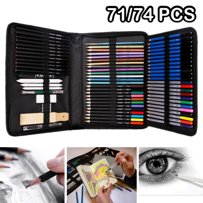 

7174 PCSset Professional Drawing Kit Sketch Pencils Set Art Sketching Painting Supplies with Carrying Bag