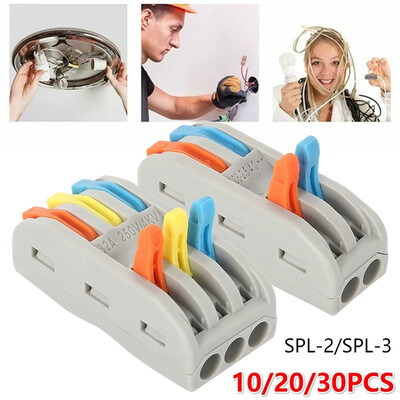 

Willstar 102030PCS Reusable Spring Lever Terminal Block 23Way Electric Cable Connector Wire