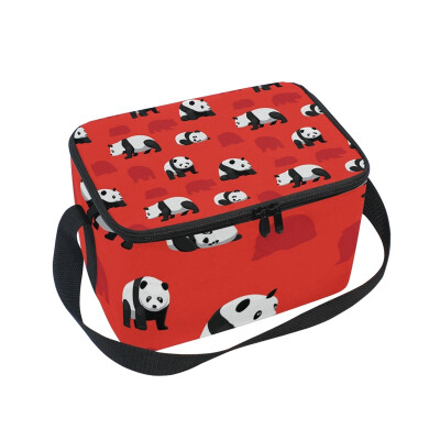 

ALAZA Lunch Box Insulated Bear Panda Lunch Bag Large Cooler Tote Bagfor Men Women