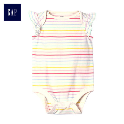 

GAP flagship store basic cotton fun pattern butterfly sleeve jumpsuit 230705 color stripes 12-18M