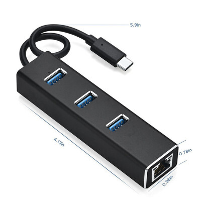 

Usb C Ethernet With 3 Usb Ports Hub 30 RJ45 Usb To Lan Ethernet Network Card Adapter For Mac Ios Android Pc RTL8153 Usb 30 Hub