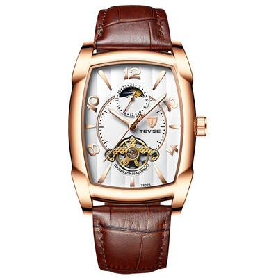 

TEVISE T802B Business Men Automatic Mechanical Watch Fashion Casual Leather Strap Male Wristwatch