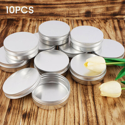 

5040302010PcsSet 50100ML Tin Cans Screw Top Round Metal Lip Balm Cream Tins Containers Balm Tin Storage Jar Containers