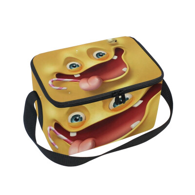 

ALAZA Lunch Box Insulated Creative Smile Lunch Bag Large Cooler Tote Bagfor Men Women