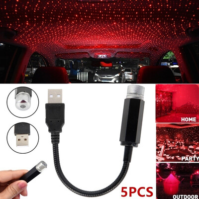 

1-5PCS Universal USB Plug Mini LED Car Roof Star Night Lights