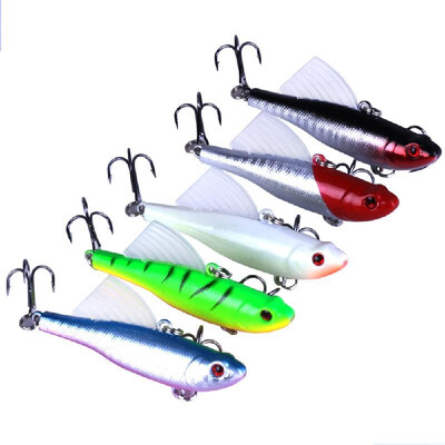 

5PCS 9cm 172g VIB Hard Fishing Lure Artificial Swim Bait with Treble Hook 3D Eyes Fishing Bait