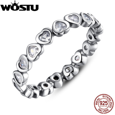 

Authentic 100 925 Sterling Silver Forever More Stackable Heart Rings For Women Original Ring European Romantic Jewelry XCH7124