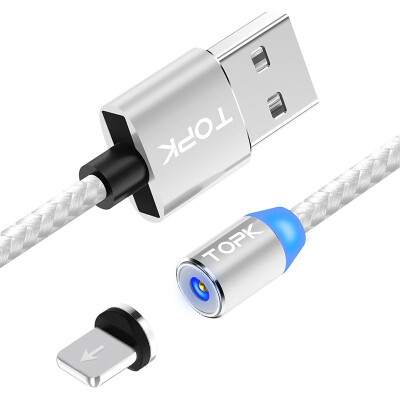 

TOPK R-Line2 1M33ft LED Magnetic iPhone USB Cable Premium Nylon Braided Magnet iPhone Charger Cable for iPhone USB Port