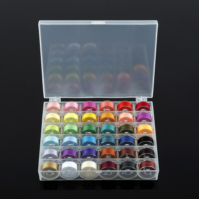 

36 Pcs Bobbins&Sewing Thread with Case&Soft Measuring Tapes for Brother Singer Babylock Janome Kenmore Assorted Colors