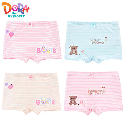 

Dora DORA cotton childrens underwear female baby child girl young childrens clothing boxer shorts shorts head DR048 4 strips 140 for height 130-140