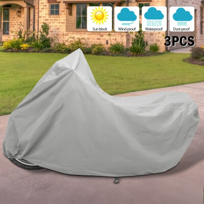 

3PCS LXL Large Waterproof Outdoor Dustproof Motorcycle Bicycle Bike Covers Anti-snow Rainproof Sunscreen Protection Cover