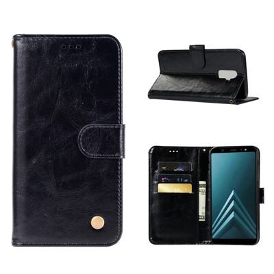 

MOONCASE Samsung Galaxy J8 Premium Vintage Leather Case - Black