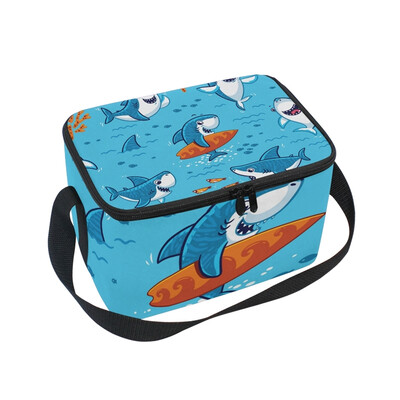 

ALAZA Insulated Lunch Box Big Shark Lunch Bag for Men Women Portable Tote Bag Cooler Bag