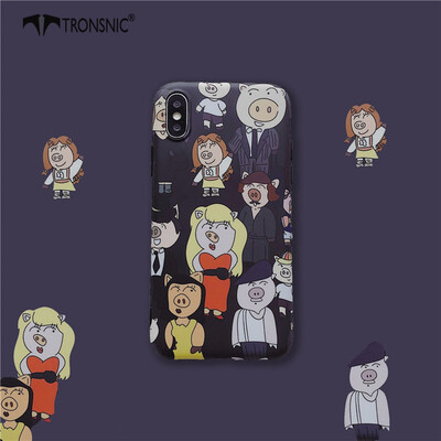 

TRONSNIC Cartoon Pigs Phone Case for iPhone XS MAX Soft Black Silicone Case Fashion Funny Cover Capa
