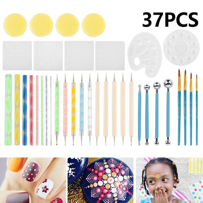 

37Pcs Color Mud Pottery Embellishment Tool Combination Set for Rock Painting Art Painting Drawing