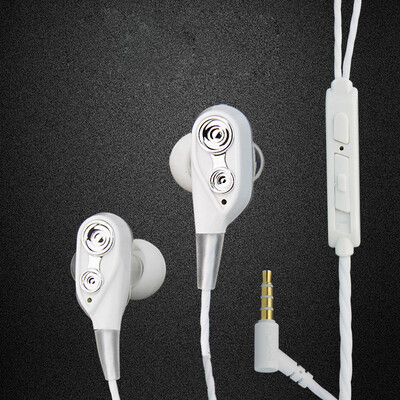 

headphones In-ear dual drive turbo subwoofer with wheat line control mobile phone headphones