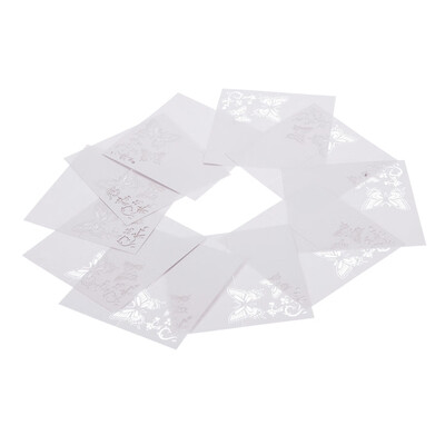 

10Pcs Romantic White Carved Butterfly Table Mark Name Place Card for Wedding Birthday Banquet Decoration