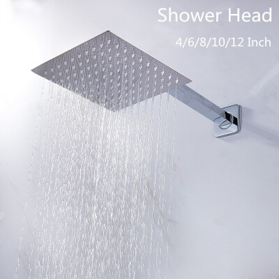 

Willstar 4681012 Inch Stainless Steel Rainfall Shower Head Bathroom Square Shower Head Faucet Accessory