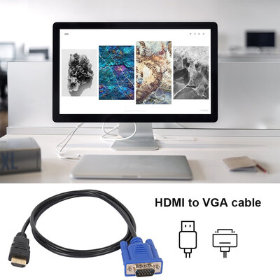 

1M HDMI to VGA D-SUB Male Video Adapter Cable Lead for HDTV PC Computer Monitor