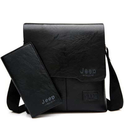 

JEEP BULUO Man Messenger Bag 2 Set Men Pu Leather Shoulder Bags Business Crossbody Casual Bag Famous Brand ZH15058068