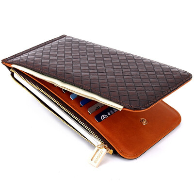 

LKX Womens Wallets&Purses Plaid PU Leather Long Wallet Hasp Phone Bag Money Coin Pocket Card
