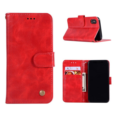 

MOONCASE Apple iPhone  Max Premium Vintage Leather Case - Red