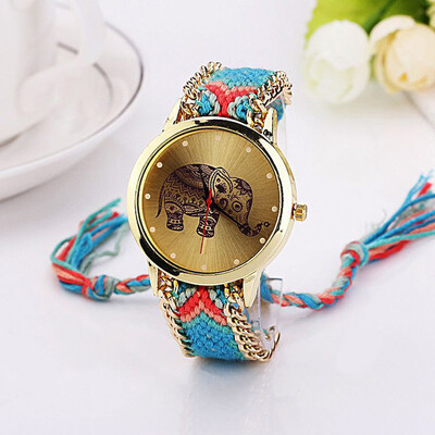 

Automatic Mechanical Ethnic-style Man Woman Quartz Knit Elephant Watch Plush Band