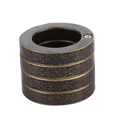 

Man Stylish Defensive Hexagon Round Ring with Four Layer Design