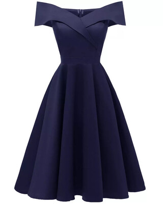 

Free Shipping Women Satin Dress Sexy Boat Neck Female Party Prom Short A-line Dress