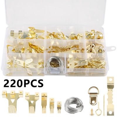 

Willstar Photo Picture Frame Hanging Kit Hooks Nails&Hardware Hanging Assortment Kit for DIY Wall Mounting