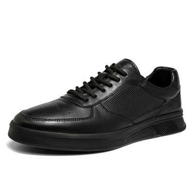 

Golf GOLF Mens Korean Fashion Lace Low Help Flat Comfort Business Minimalist Casual Leather Shoes GM1826329 Black 41