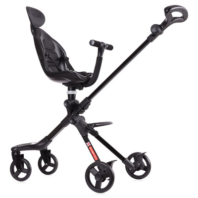 

DELAMA Drama two-way stroller lightweight high landscape anti-rollover foldable shock absorber children trolley cool black