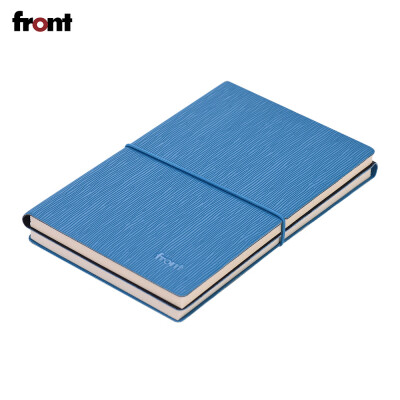 

front Portable A6 Notebook PU Leather Soft Cover with Elastic Closure Lined Blank Paper Travel Journal Daily Notepad for Business