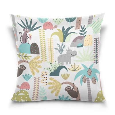 

ALAZA Throw Pillow Cover 16 X 16 inch Christmas Gift Cushion Cover with Jungle Animals Printed Pillowcase